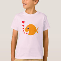 Poisson rouge de sourire gai heureux mignon de