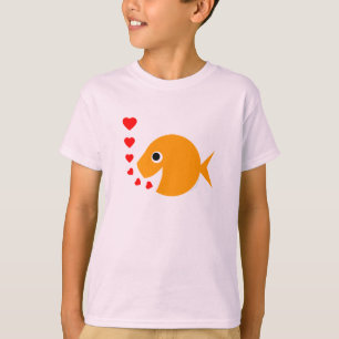 T-shirt Poisson rouge de sourire gai heureux mignon de
