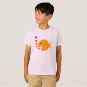 T-shirt Poisson rouge de sourire gai heureux mignon de (Devant entier)