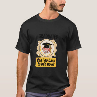 T-shirt Poisson Rouge Drôle Diplômé Rentre au Lit Endormi