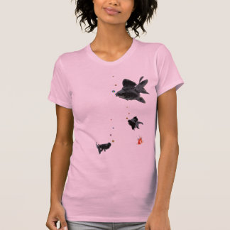 T-shirt Poisson rouge ébahi d'écoulement