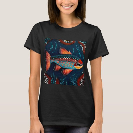 T-shirt Poisson rouge et bleu (Devant)