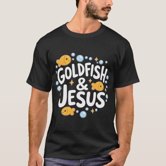T-shirt Poisson rouge et Jésus (Devant)