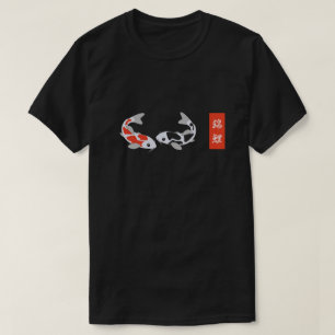 T-shirt Poisson rouge et noir Koi