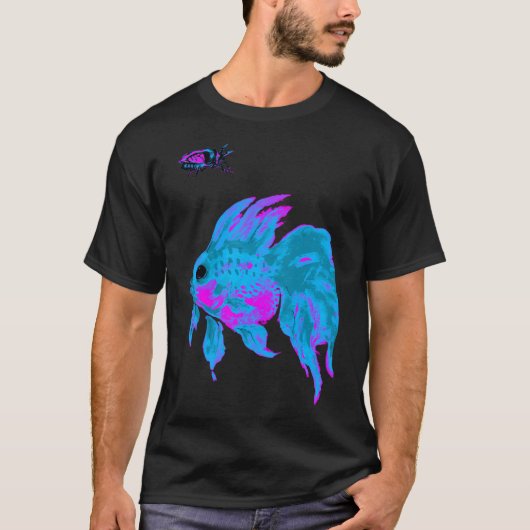 T-shirt poisson rouge & insect électrique cool (Devant)