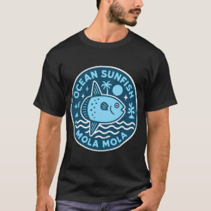 T-shirt Poisson rouge motif eau bleue