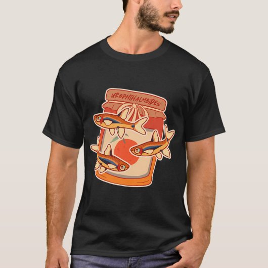T-shirt Poisson rouge néon (Devant)