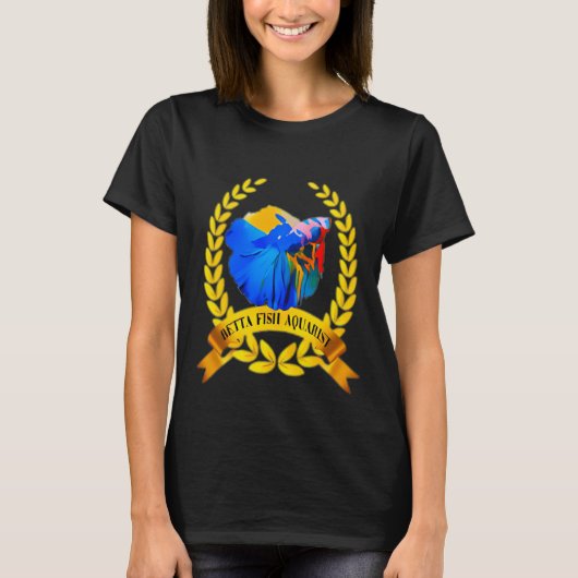 T-shirt Poisson rouge papillon - noir (Devant)