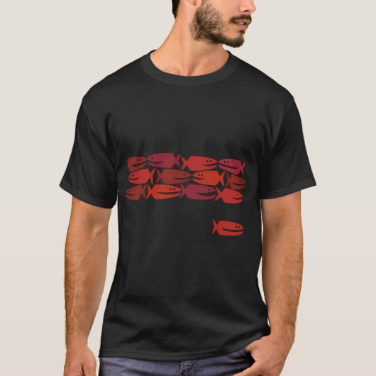 T-shirt Poisson rouge, pas de poisson bleu (Devant)