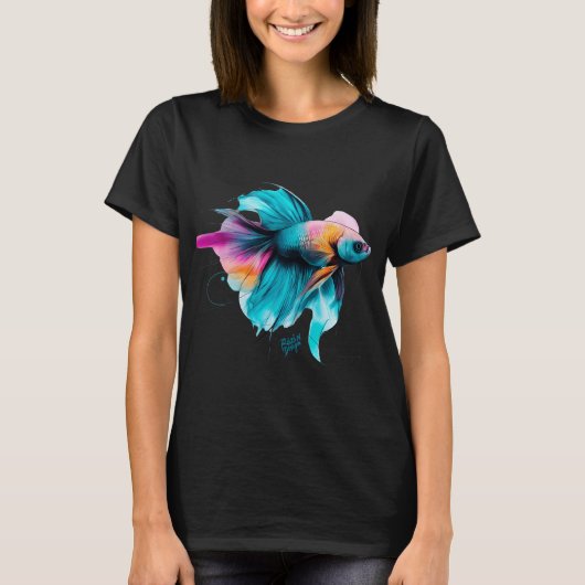 T-shirt Poisson rouge pictural (Devant)