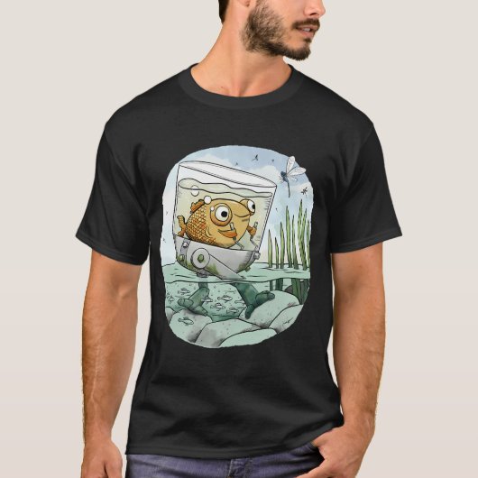 T-shirt Poisson rouge quitte les bas-fonds (Devant)