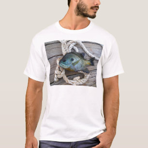 T-shirt Poisson rouge sur quai et corde