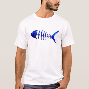 T-shirt Poisson squelette et bulles d'eau. Poisson Éffraya