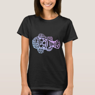 T-shirt Poisson stylisé ciel pastel