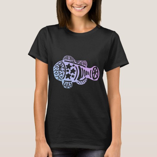 T-shirt Poisson stylisé ciel pastel (Devant)