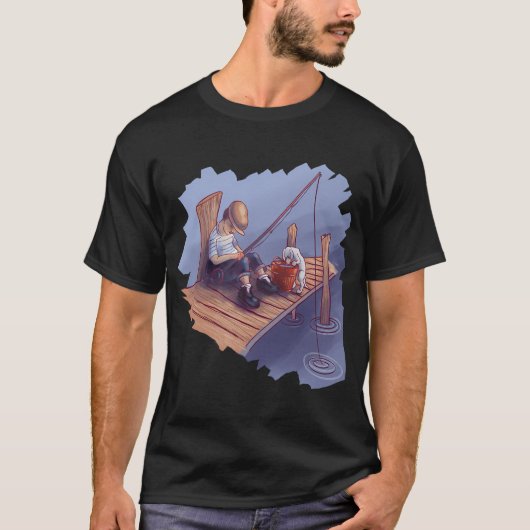 T-shirt Poisson sur couleur de basse (Devant)