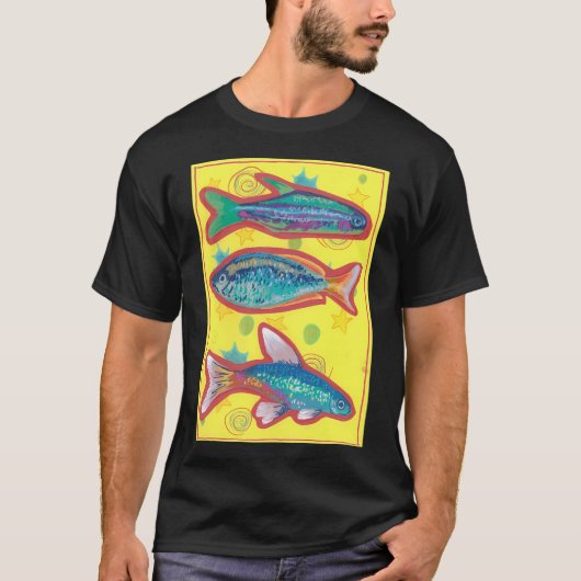 T-shirt Poisson sur jaune (Devant)