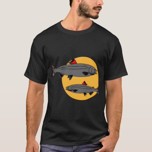 T-shirt Poisson sur jaune de moutarde (Devant)