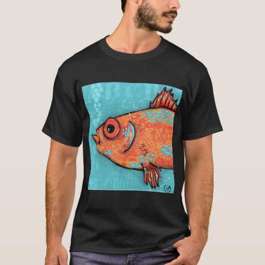 T-shirt Poisson sur turquoise (Devant)