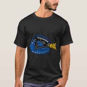 T-shirt Poisson Tang Bleu Tribal Colore