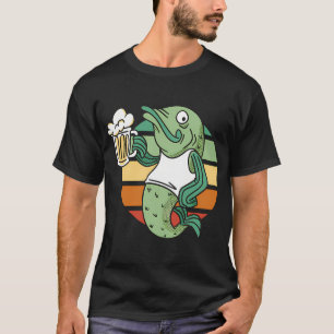 T-shirt Poisson tenant une bière