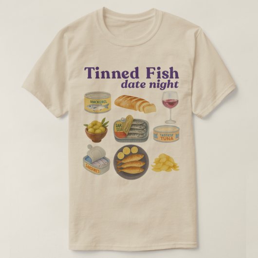 T-shirt Poisson Tinned Date Night Baby, Poisson Tinned, Sa (Design devant)