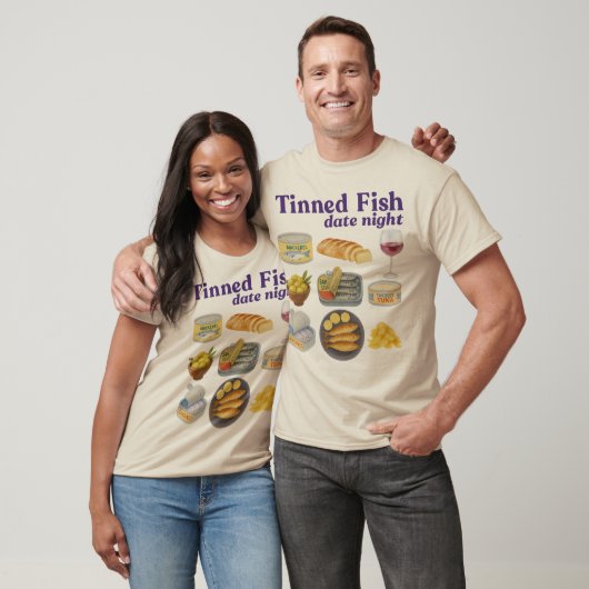 T-shirt Poisson Tinned Date Night Baby, Poisson Tinned, Sa (Unisexe)