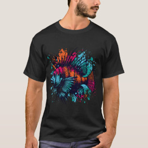 T-shirt Poisson Tropical Océan Graffiti Éclaboussure