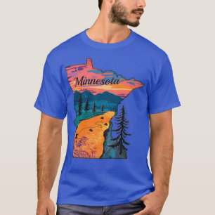 T-shirt Poisson vintage Minnesota Plan d'état MN Pêche à l