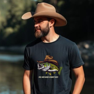 T-shirt Poissons amusants portant un Casquette-T-shirt Cow