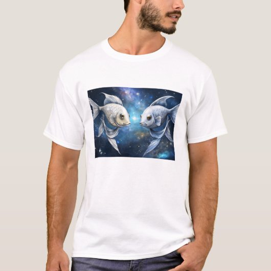 T-shirt "Poissons célestes Zodiac Tee : Mythique Duo de Po (Devant)