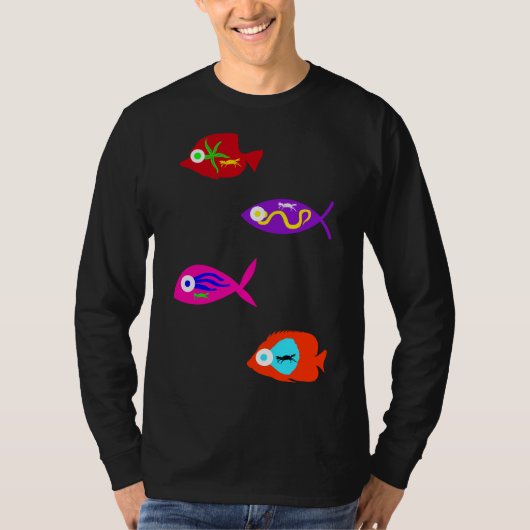 T-shirt Poissons colorés Créatures marines (Devant)