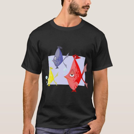 T-shirt Poissons Colorés Dans L'Eau (Devant)