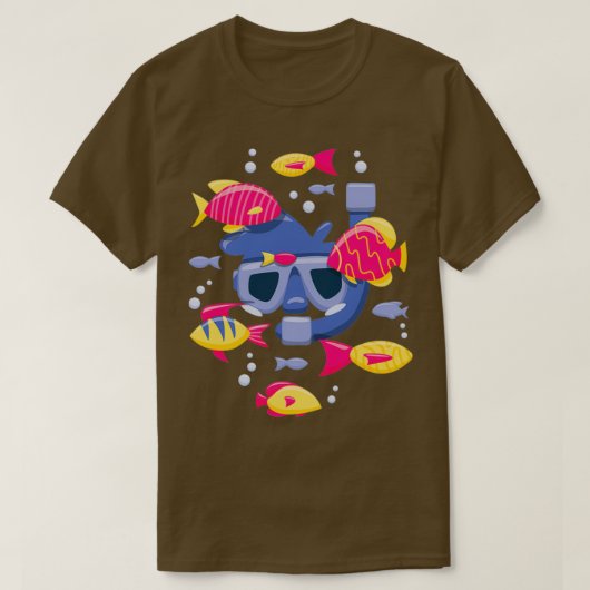 T-shirt Poissons colorés en snorkeling (Design devant)