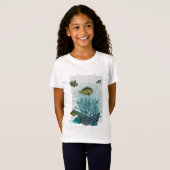 T-Shirt Poissons, coquillages bleus et coraux (Devant entier)