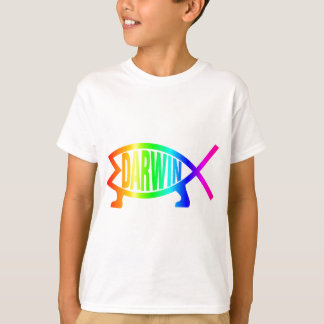 T-shirt Poissons de Darwin d'arc-en-ciel
