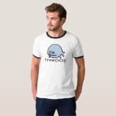 T-shirt Poissons de FreeDos - bleu avec le nom (Devant entier)