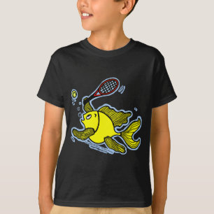 T-shirt Poissons de tennis, poissons jouant au tennis