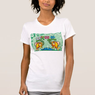 T-shirt Poissons floraux Poissons avec fleurs