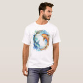 T-shirt Poissons Zodiac Aquarelle (Devant entier)