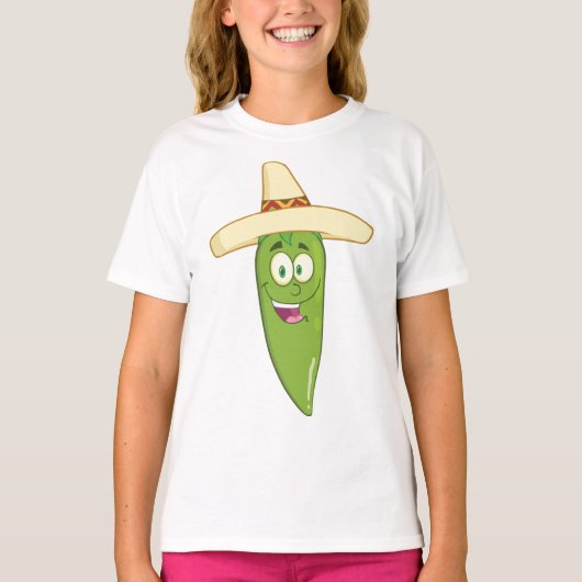 T-shirt Poivre au chili vert souriant (Devant)