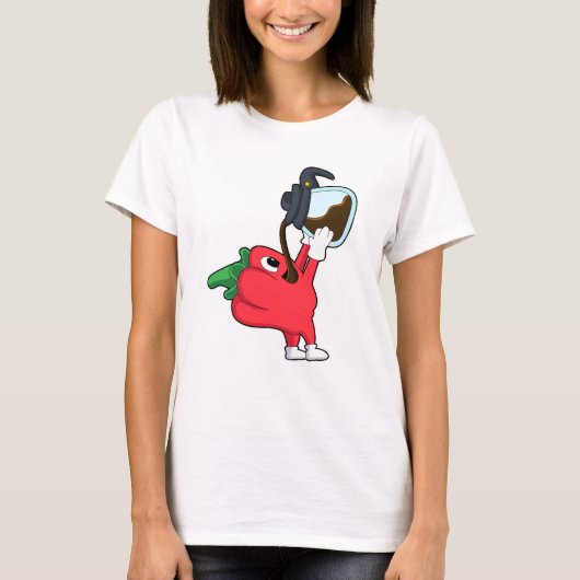T-shirt Poivre avec pot de café (Devant)