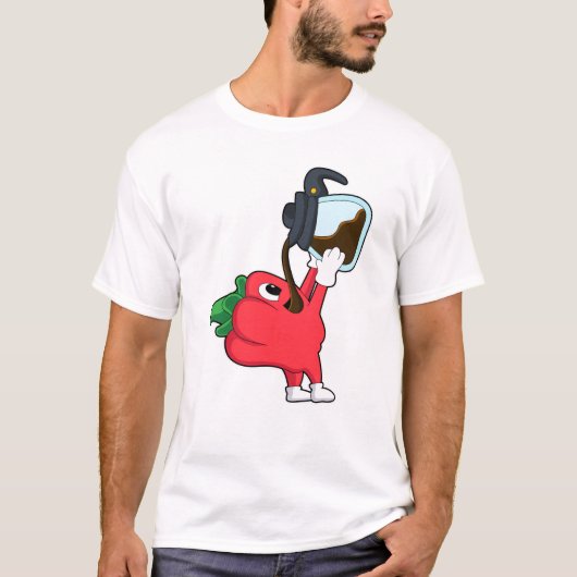 T-shirt Poivre avec pot de café (Devant)