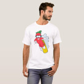 T-shirt Poivron au snowboard avec snowboard (Devant entier)