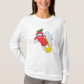 T-shirt Poivron au snowboard avec snowboard (Devant)