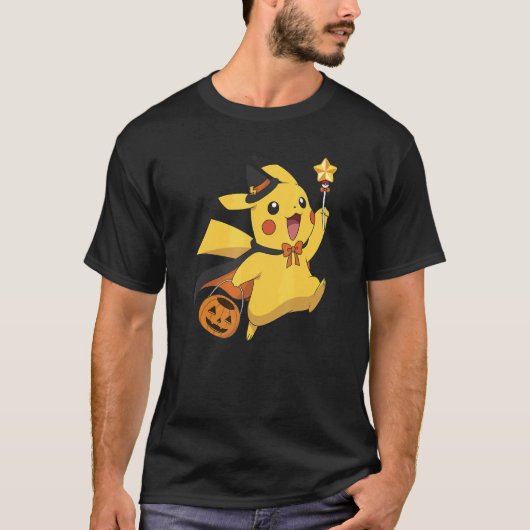 T-shirt Pokémon Halloween Pikachu Trick ou le traitement (Devant)