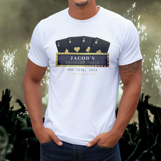 T-shirt Poker As d'or et enterrement de vie de jeune fille