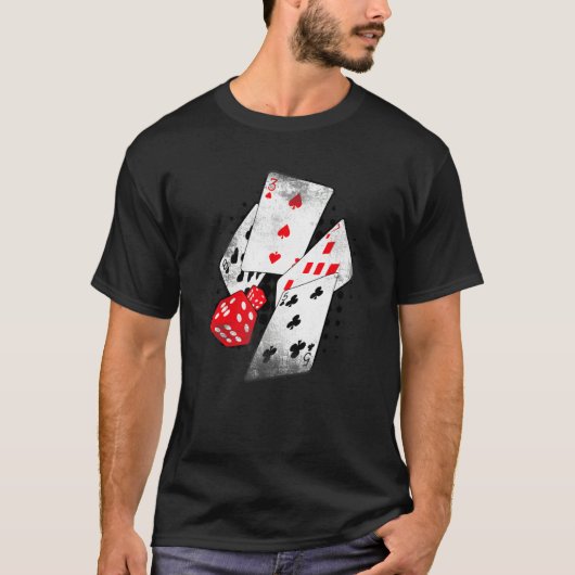 T-shirt Poker Casino Playing Cards Dice 8375 BETS Winner H (Devant)