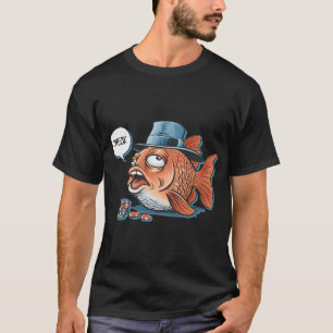 T-shirt Poker Fish - Caricature Drôle
