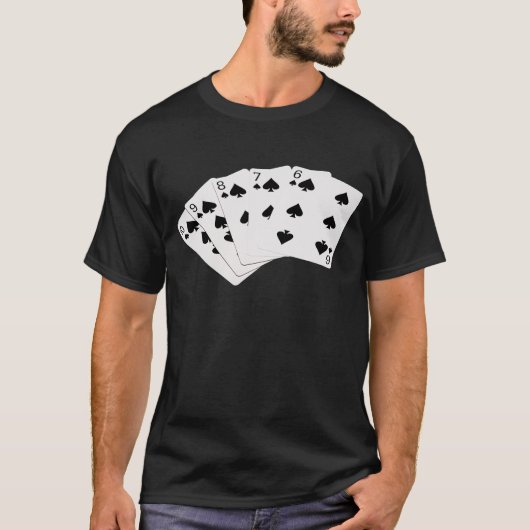 T-shirt Poker Hands - Flush droit - Spades Suit (Devant)